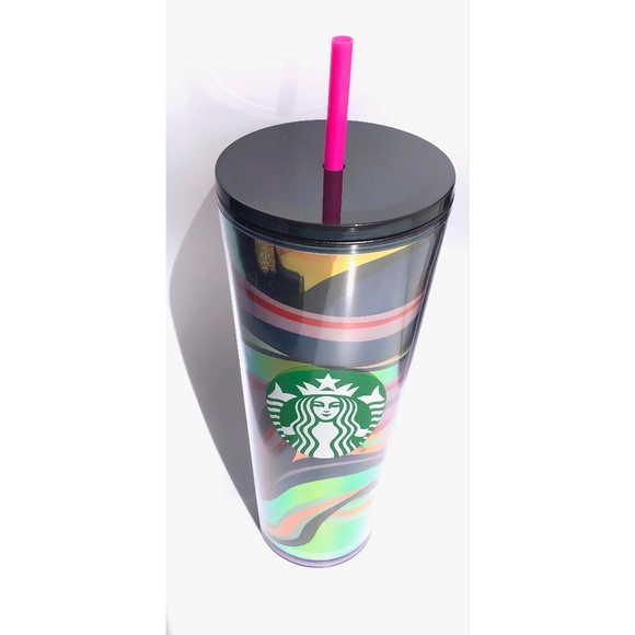 Starbucks Holiday 2021 Venti 24oz Tumbler Red Green & Gold swirl Limited Edition - Picture 9 of 9